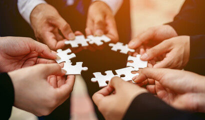 Jigsaw combines the energy of teamwork. The importance of working as a team Join groups to work and complete successful errands. Pieces Keywords in Great Teamwork