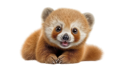 red panda isolated on transparent background cutout