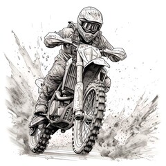 Naklejka premium illustration of a motorcycle racer riding motocross