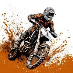 illustration of a motorcycle racer riding motocross
