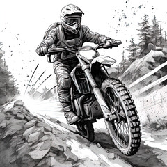 Naklejka premium illustration of a motorcycle racer riding motocross