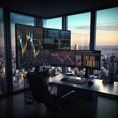 data visualization touch screen workspace forex stats stcks information