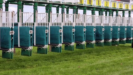 Horse racing starting gate in UK