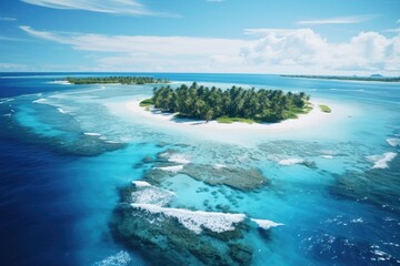 Fototapeta na wymiar Landscape: A stunning aerial view of the vibrant turquoise waters