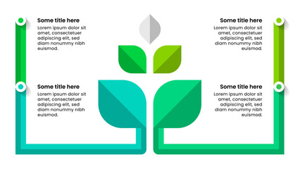Infographic template. Abstract plant with 4 steps