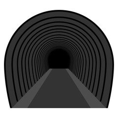 Tunnel icon with road. Vector illustration.