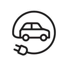 Electric Car icon. Flat style icon design illustration