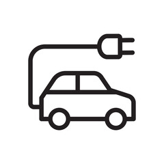 Electric Car icon. Flat style icon design illustration