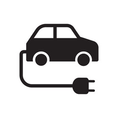 Electric Car icon. Flat style icon design illustration