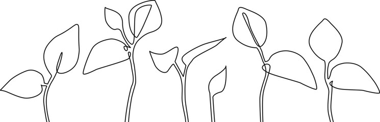 Growing Plants. Background with seedling. Vector illustration.