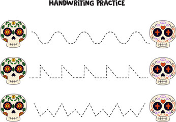dia de los muertos tracing lines