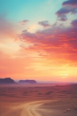 Fototapeta na wymiar Landscape stunning view of the desert at dawn,