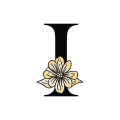 I botanical letter. floral letters. beautiful flower alphabets