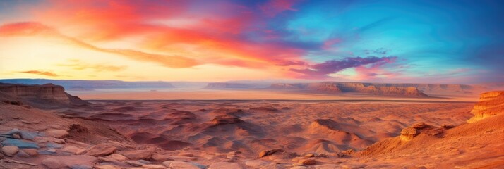 Landscape stunning view of the desert at dawn,