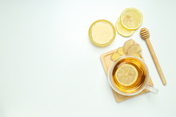 Cold treatment, healthcare concept - tea with ginger