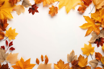 Naklejka na ściany i meble Autumn holiday frame with copy space