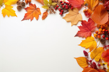 Autumn holiday frame with copy space