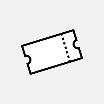 Ticket Icon. Piece of Paper or Small Card that Gives the Holder a Certain Right, Especially to enter a Place, Travel by Public Transport, or Event - Vector. 