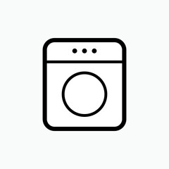 Washing Machine Icon. Laundry Element Symbol - Vector.