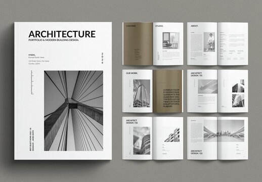 Architecture Portfolio Template Brochure Layout