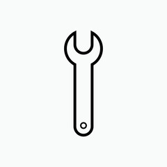 Wrench Icon. Repair, Setting. Mechanics, Maintenance Symbol for Design, Presentation, Website or Apps Elements  – Vector.      