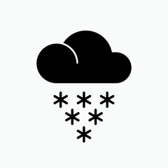 Weather Flat Icon : Cloud and Snow - Vector, Sign and Symbol for Design, Presentation, Website or Apps Elements.