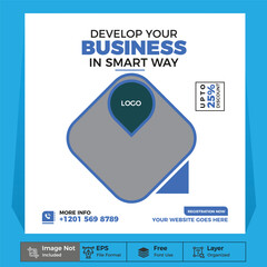 Creative Business Social Media Post Template  With White Background.