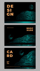 Cover design for book, magazine, flyer, catalogue, poster, brochure, booklet, portfolio, folder. A set of graphic vector templates of the same format.