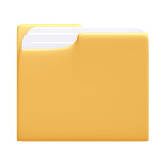 Yellow Folder Icon with Clipping Path, 3d rendering - 644410148