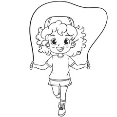 child skipping, jumping rope