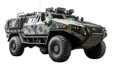 Army Armored Mortar Carrier Isolated on Transparent PNG Background, rendering. Generative AI
