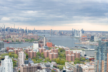 view of Manhattan and williamsburg bridge from the brooklyn rooftop