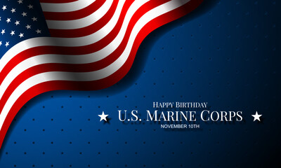 US Marine Corps Birthday November 10 Background Vector Illustration