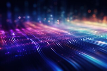 abstract futuristic background with pink blue glowing neon moving high speed wave lines and bokeh lights. Data transfer concept Fantastic wallpaper,