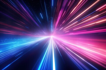 abstract futuristic background with pink blue glowing neon moving high speed wave lines and bokeh lights. Data transfer concept Fantastic wallpaper,