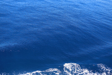 Bright blue sea surface, close-up.