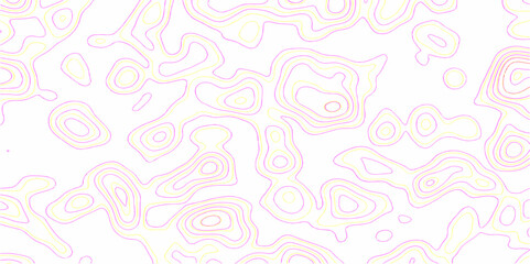Ocean topographic line map with curvy wave isolines vector illustration. Abstract colorful topographic contours map background,Vector contour topographic map. Cartography texture abstract banner use..