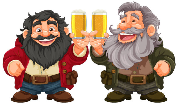 Celebrating Friendship: Happy Old Men Enjoying Beer