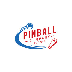 Pinball Vintage Retro Vector Badge Emblem Logo  for Banner, Poster, Flyer, Website, Social Media