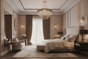 an interior luxury bedroom