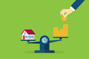 Housing prices rise, finance and banking about house concept, investment ideas about real estate. house loan, housing price.