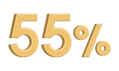 Golden three-dimensional vector number 55 percent