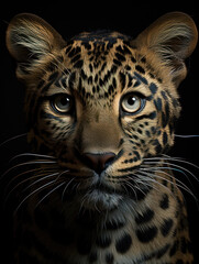 Animal cat panther cub in fine art light surrounding