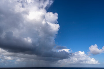 The picturesque Caribbean sky over the sea