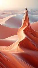 Woman of Swirling Sand Dunes