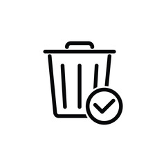 Trash bin   - vector icon garbage sign