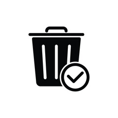Trash bin   - vector icon garbage sign