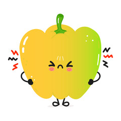 Angry Colored Apple character. Vector hand drawn cartoon kawaii character illustration icon. Isolated on white background. Sad Colored Apple character concept