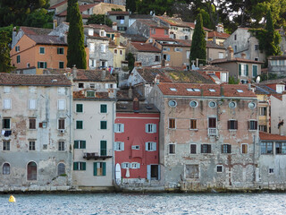 colorful architecture of Rovinj old town