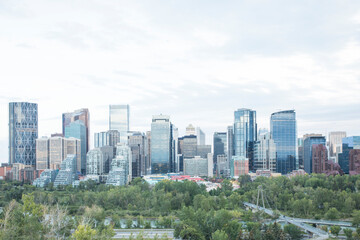 Obraz premium Beautiful view of the Downtown in Calgary, Canada